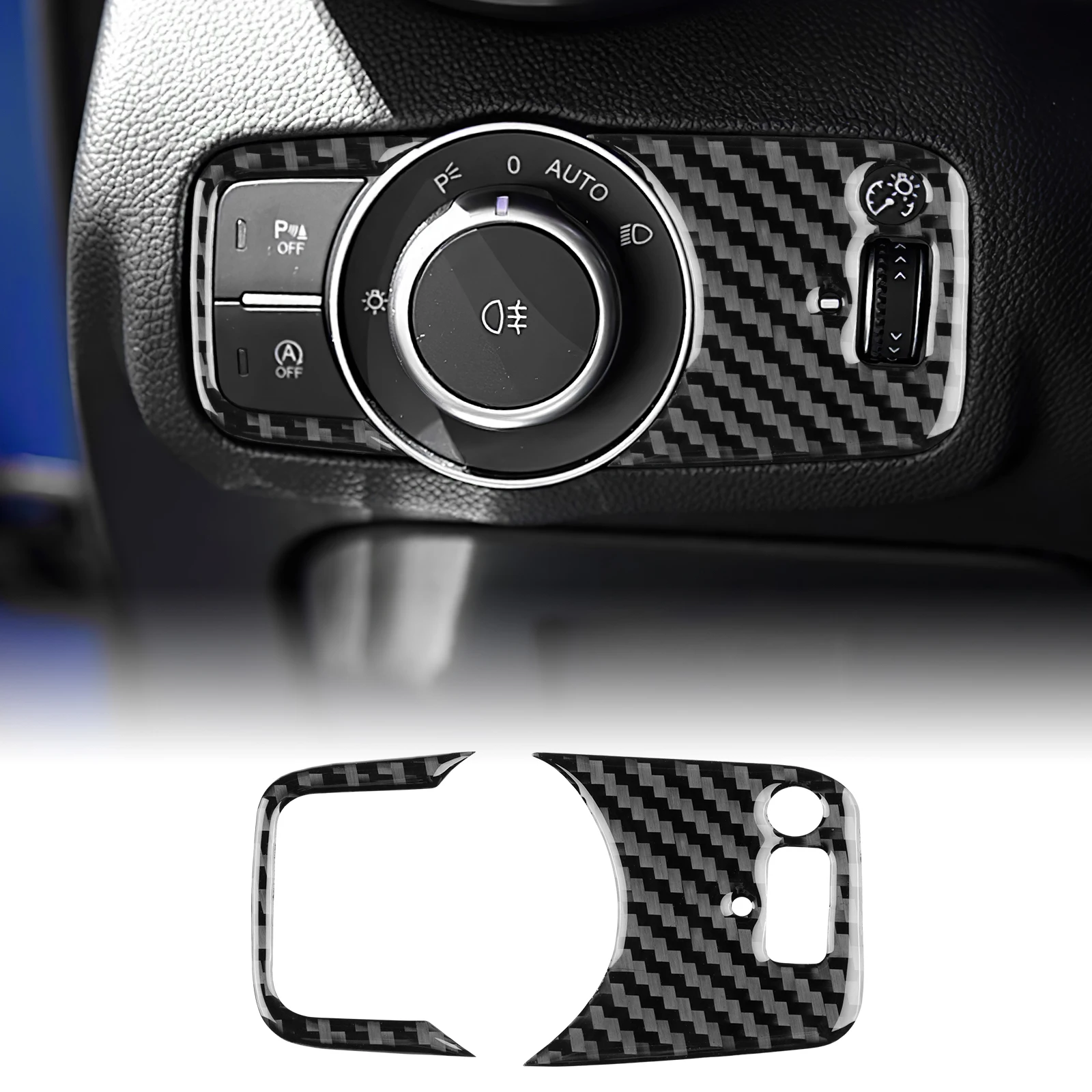 Carbon Fiber Auto Scheinwerfer Schalter Taste Panel Aufkleber Für Alfa Romeo Giulia 2015 2016 Für Stelvio 2017-2024 innen Zubehör