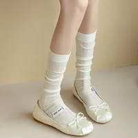Women Stockings Lolita Long Socks JK Sweet Girls Stocking Japanese Style Solid Color Knee Socks Stockings Female Spring Summer 2