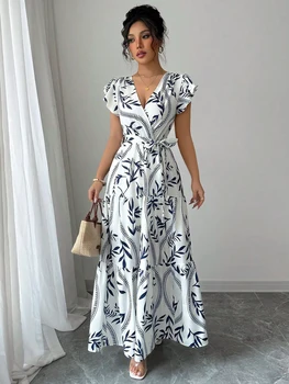 Women's Printed Lace-up Dress