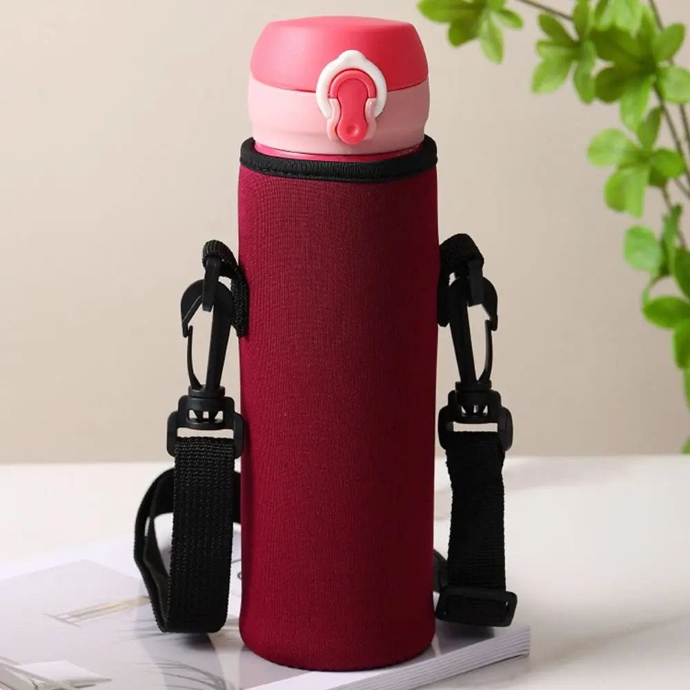 Water Bottle Cover Bag Pouch With Strap Neoprene Water Pouch Holder Shoulder Strap Black Bottle Carrier Insulat Bag