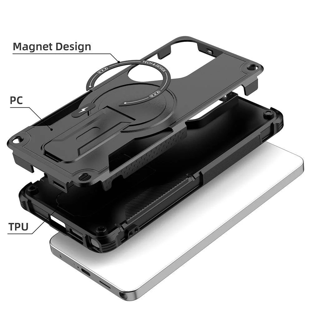 Magnetic Stand Holder Phone Case with Foldable Design