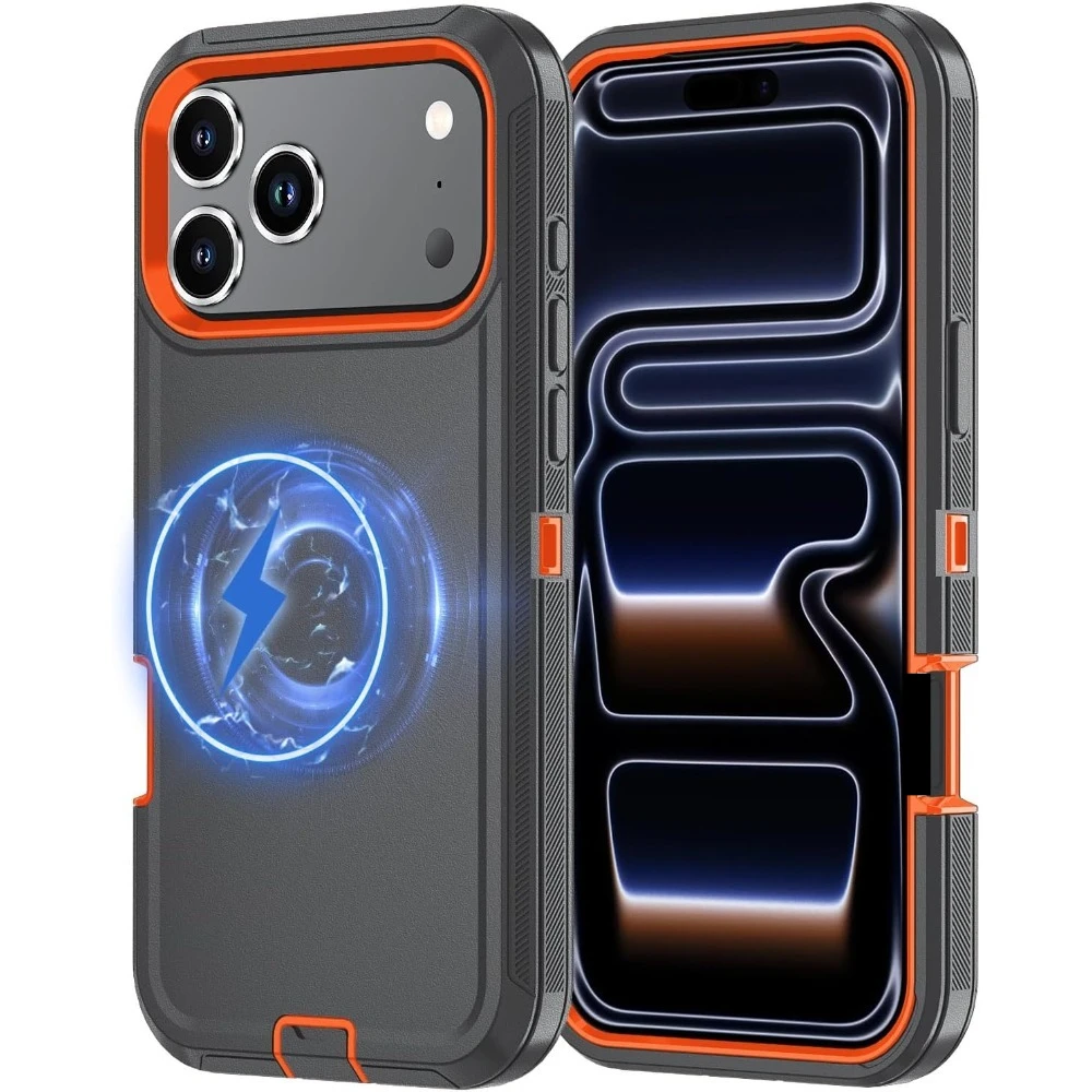 3-in-1 Military Grade Magnetic Box Phone Case - Rugged Shockproof Armor Protective Cover