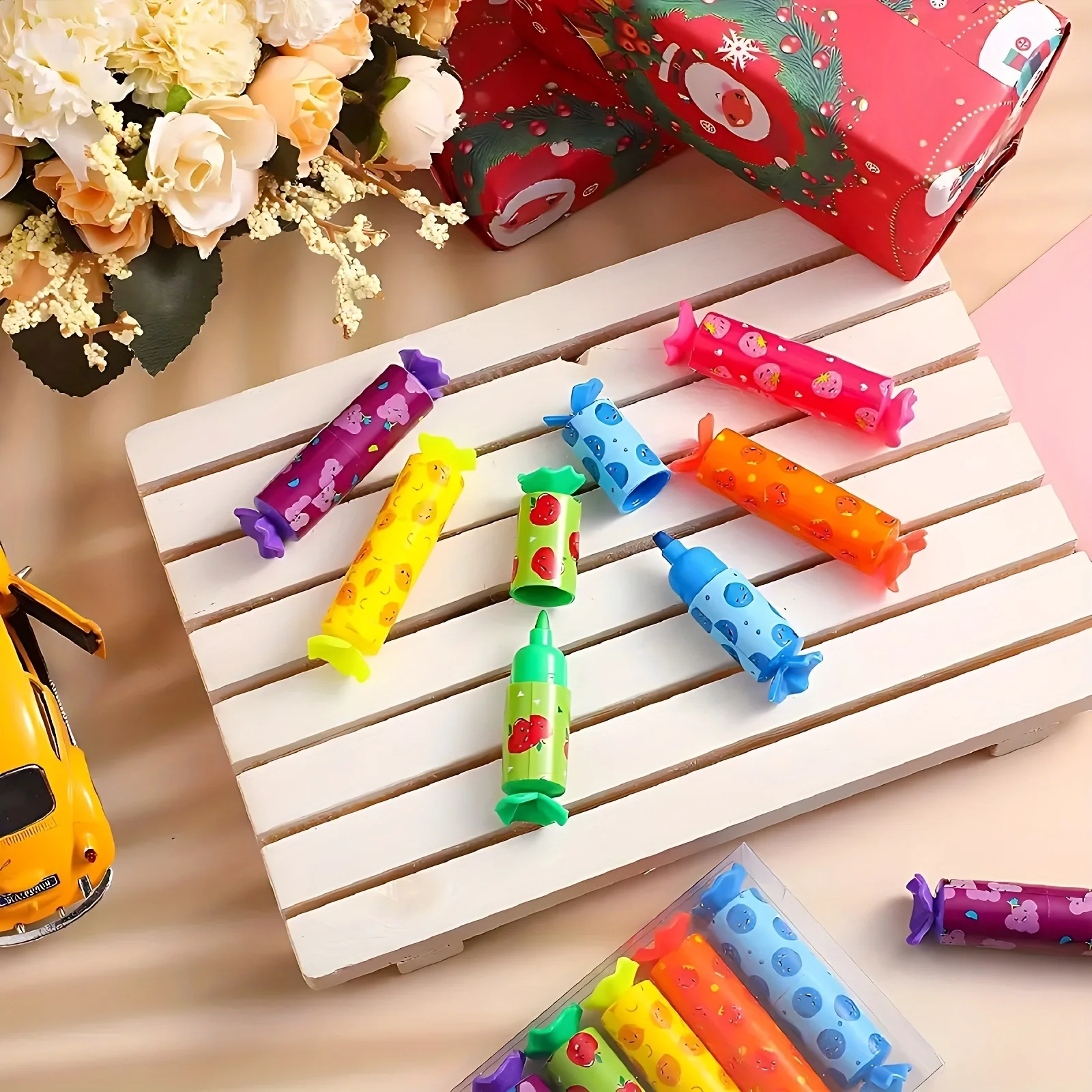 Mini Highlighter Candy Pastel Highlighter Chisel Tip Marker Pen Party Birthday Drawing Poster Diary 6pcs