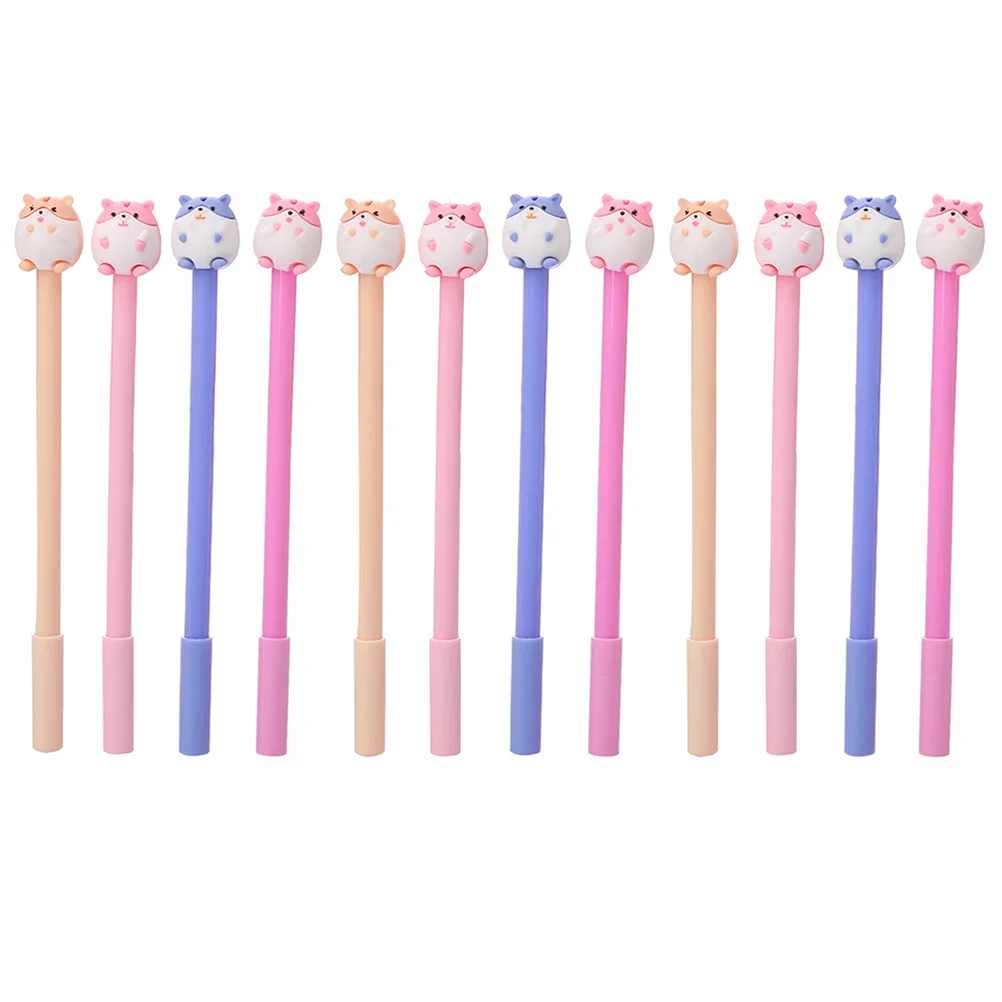 

12 Pcs Novel Neutral Pens Ink Ballpoint Cute Hamster Come Adorable Writing Supplies Students Gel Creative