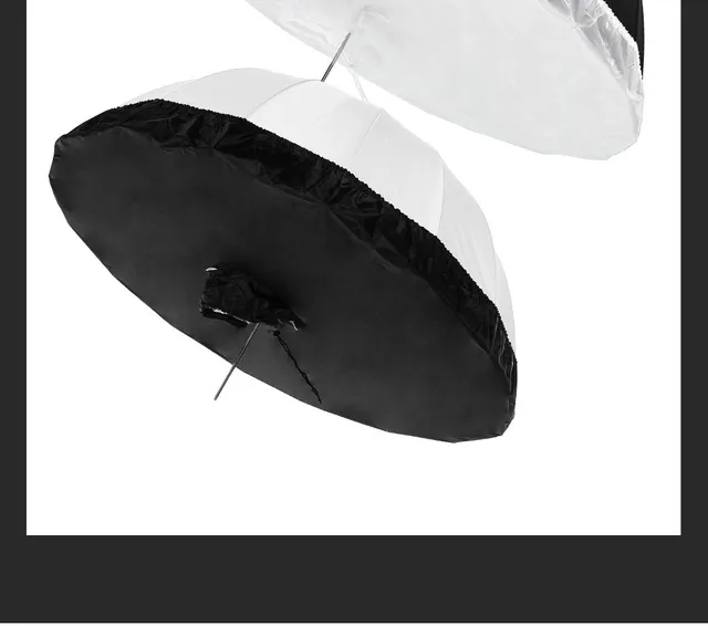 Parapluie Réfléchissant Parabole AMBITFUL UB-130W - Noir/argent Avec Diffuseur Pour Photo Portrait