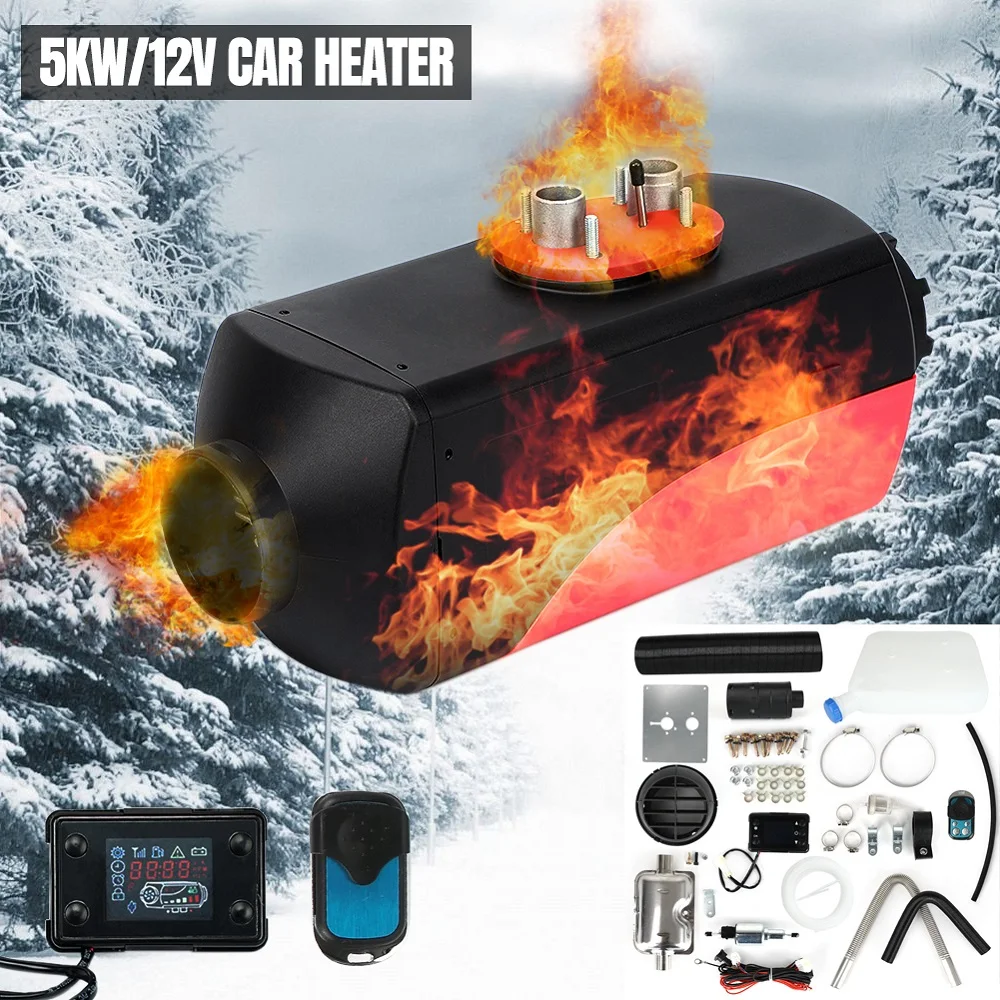 

10L Fuel Tank Air Diesels Heater Low Noise Car Parking Warmer 12V 5KW Autonomous Heaters With LCD Monitor For Trucks, Boats, RV