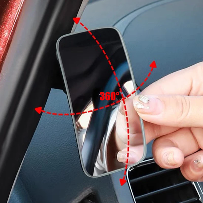 

360° Rotation Car Auxiliary Blind Spot Mirror Wide Angle Adjustable Convex Rearview Mirror Safety Driving Frameless Mirrors