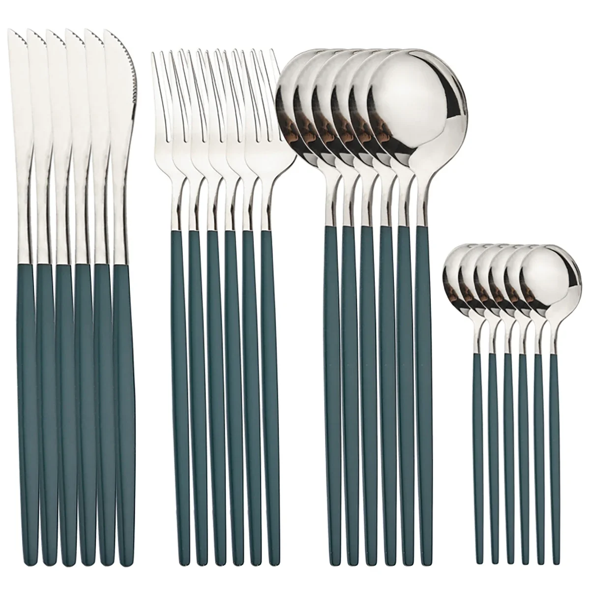 Green silver 24Pcs