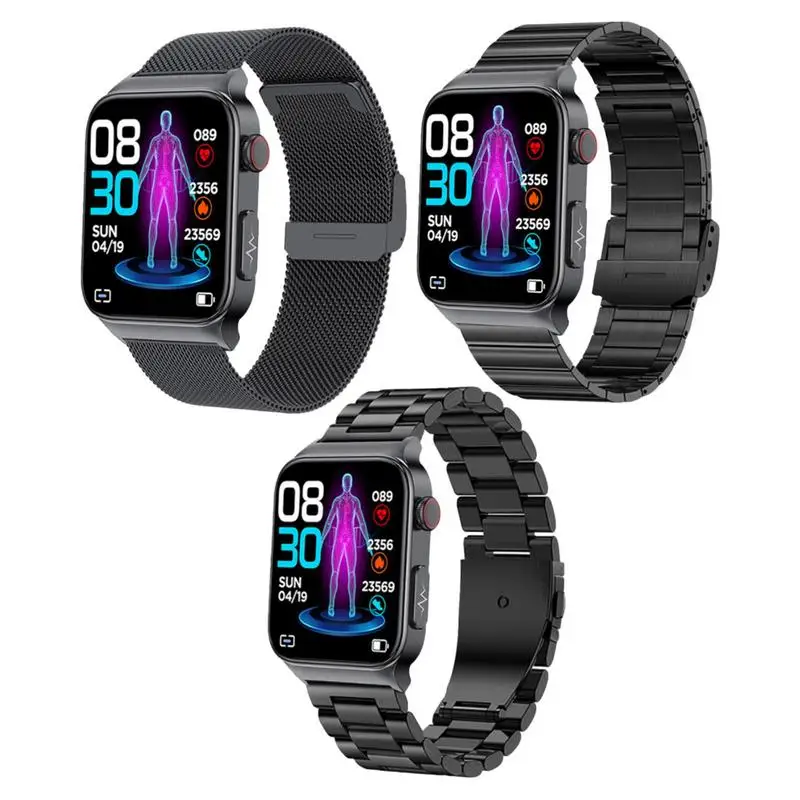 

New E500 Blood Glucose Smart Watch ECG Monitoring Blood Pressure Body Temperature Smartwatch Men IP68 Waterproof FitnessTracker