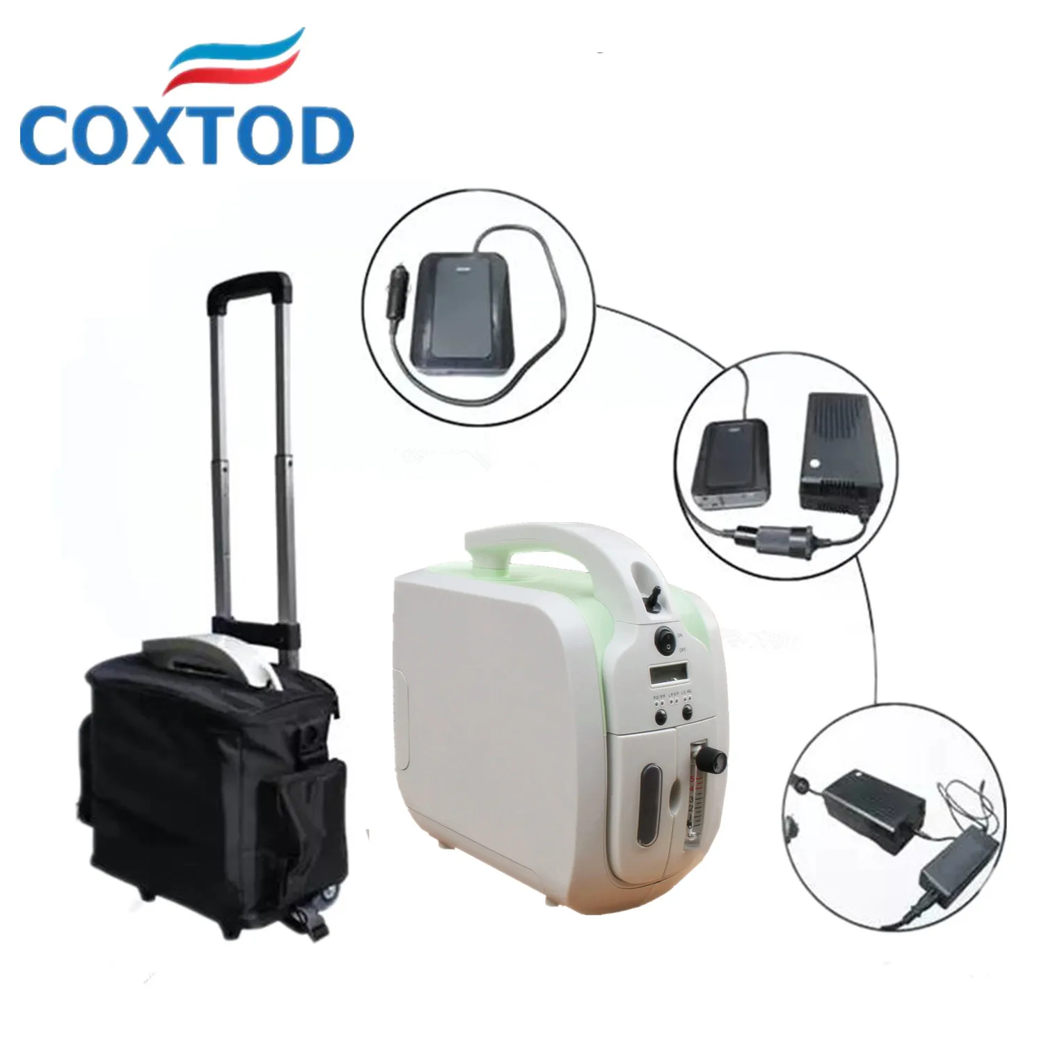 

5L Portable Oxygen Concentrator Generator 24 hours Continuous Household Oxygen Machine Oxygen Chamber Wall Power Battery Vehicle