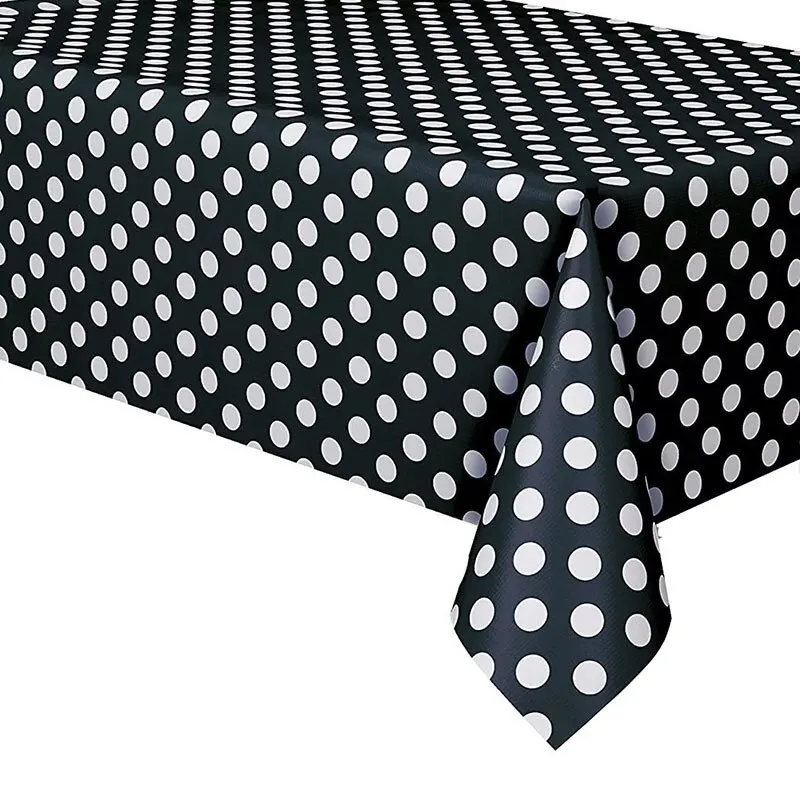 Party disposable tableware Peva tablecloth Disposable Plastic Tablecloth Dot Table Cover Waterproof 137X274CM For Birthday Party Wedding