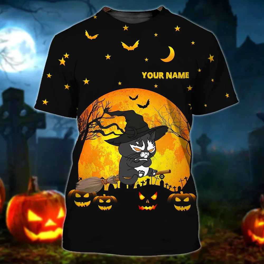 Neueste Sommer männer T-shirt Halloween kürbis Personalisierte Name 3D Gedruckt t-shirt Unisex Casual T-shirt Halloween geschenk DW130 – Detail 14