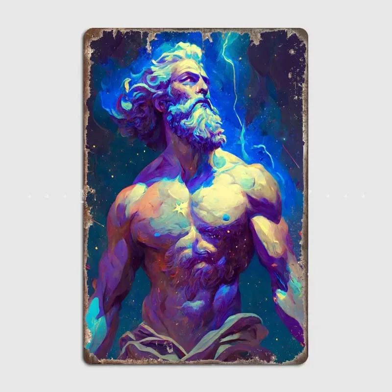 

Окрашенная металлическая неоновая табличка Zeus в современном стиле с изображением скандинавской мифологии