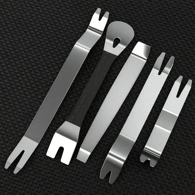 Stainless Steel Car Clip Pry Tool Scratch-Free Auto Trim Removal Tool Set Dashboard Door Panel Fastener Disassembly Car Repair
