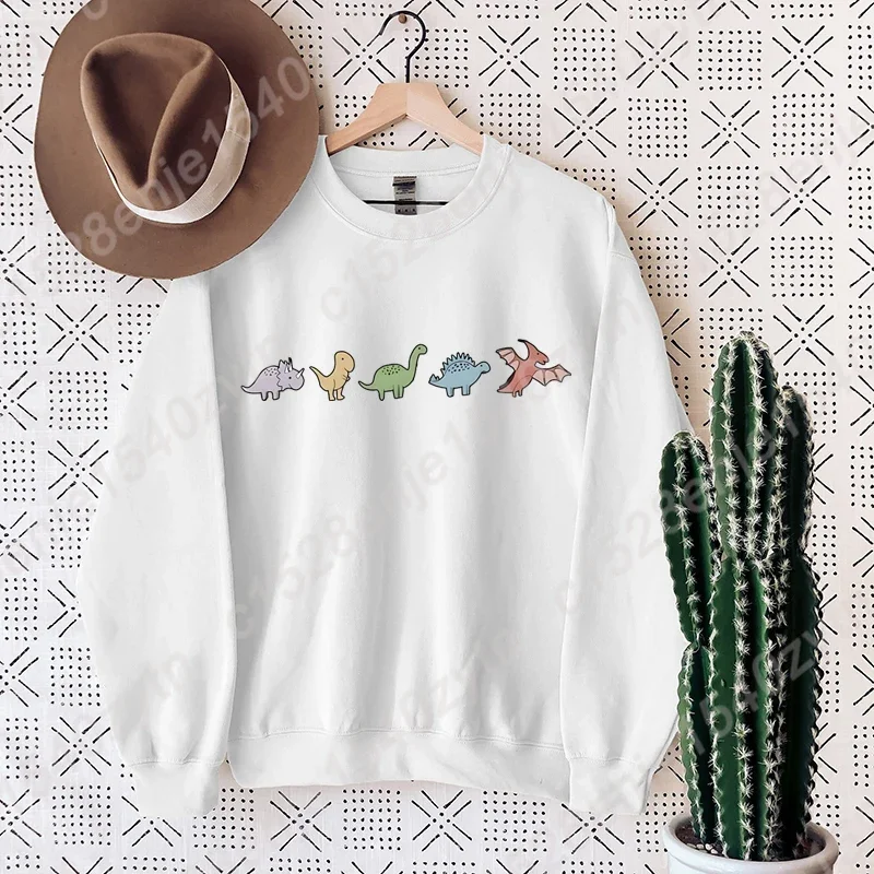 thumbnail image 1 of Sudadera con estampado de dinosaurio, jerséis casuales de cuello redondo y manga larga para otoño e invierno, sudaderas de gran tamaño para mujer, 1 of 5