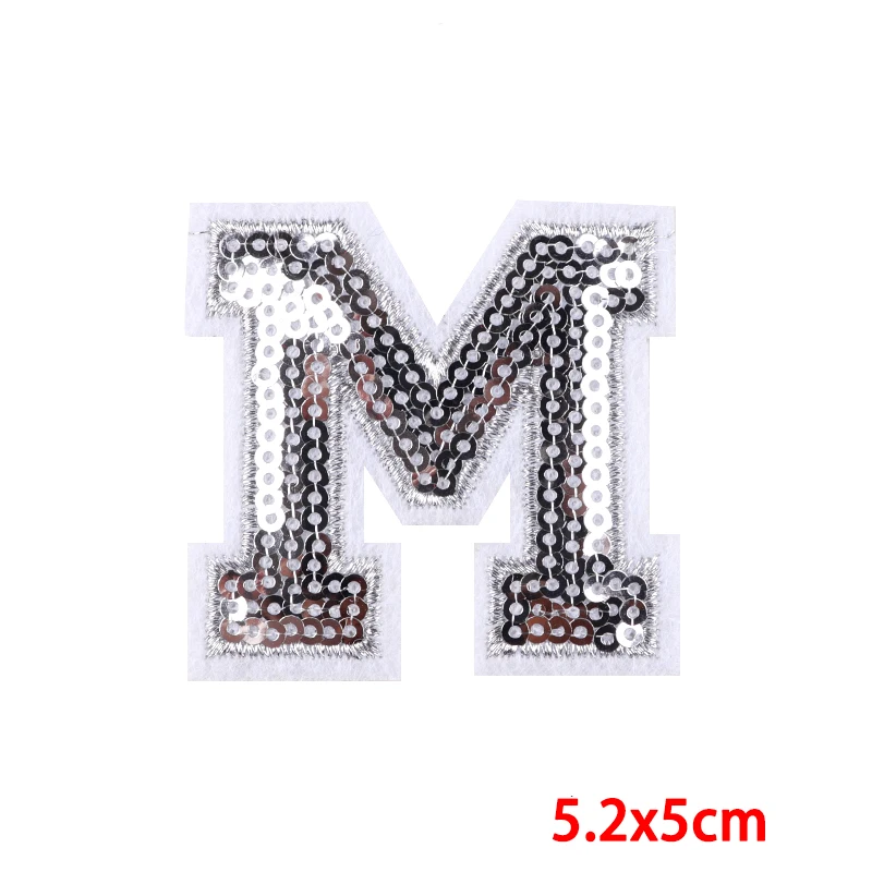 26 silberne Rand-Pailletten, englische Buchstaben-Kombination, Stickerei-Aufnäher, Buchstaben-gestickte Aufnäher auf Rucksack, Schuhe, Hut, Aufnäher zum Selbermachen – Detail 15