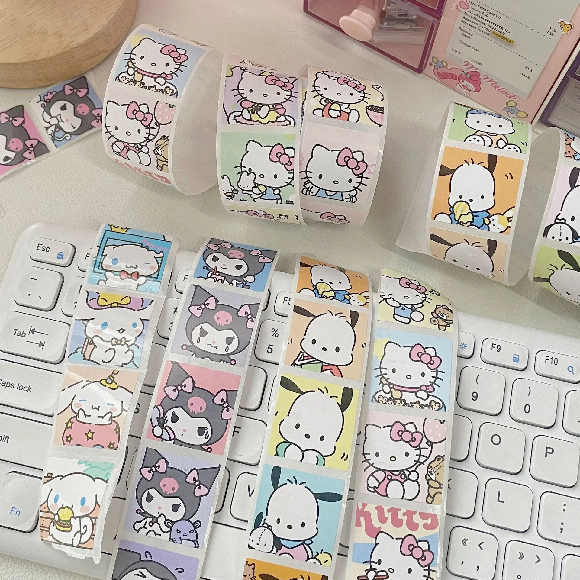 200Pcs Kawaii Cute Cartoon Animation Sanrio Stickers Kt Cat Mymelody