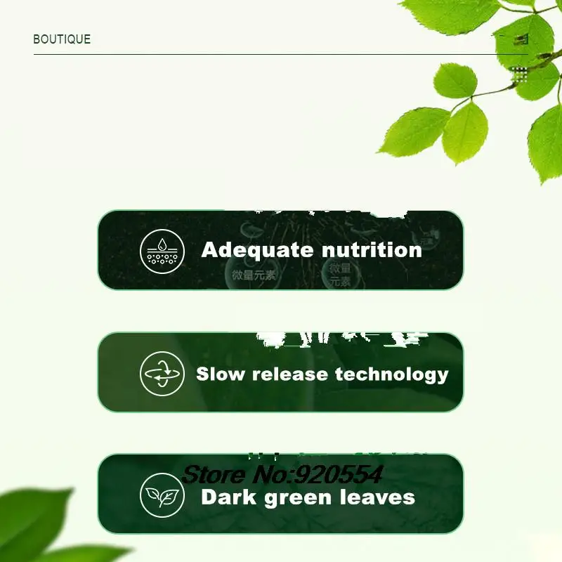 Slow Release Fertilizer Tablets 3bags(3g/bag) Slow-release nitrogen fertilizer Green plant universal fertilizer leaves in a package of green for home gardening