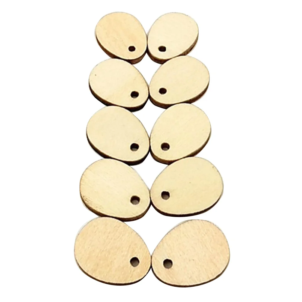 

100 PCS Paper Cut Christmas Tree Decorations Unfinished Crafts Bamboo Wood with Hole