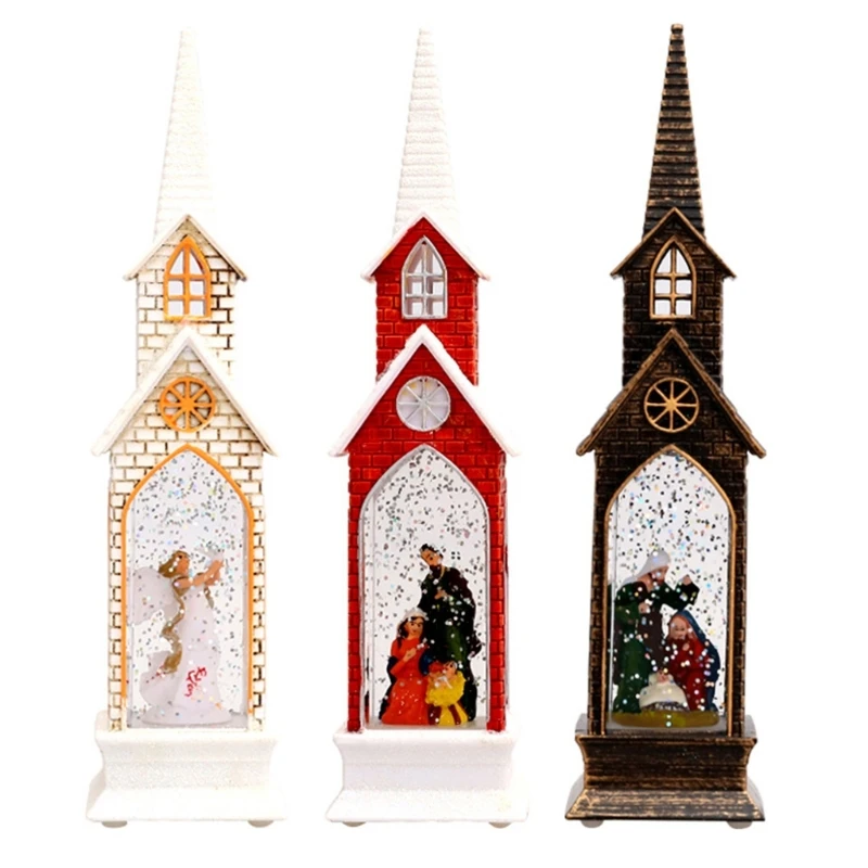 

Christamas Wind Light Inject Water Church Led Light Ornament Crafts Decor