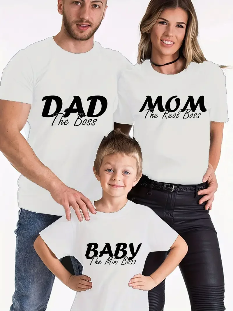 Cute Family Look Matching Clothes Mommy And Me Tshirt Mother Daughter Son Outfits Women Mom T-shirt Baby Girl Boys T Shirt 2