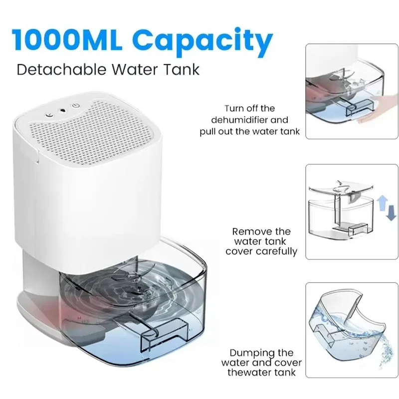 مجفف مزيل الرطوبة الهوائي الصامت يمتص الرطوبة، قاب...
