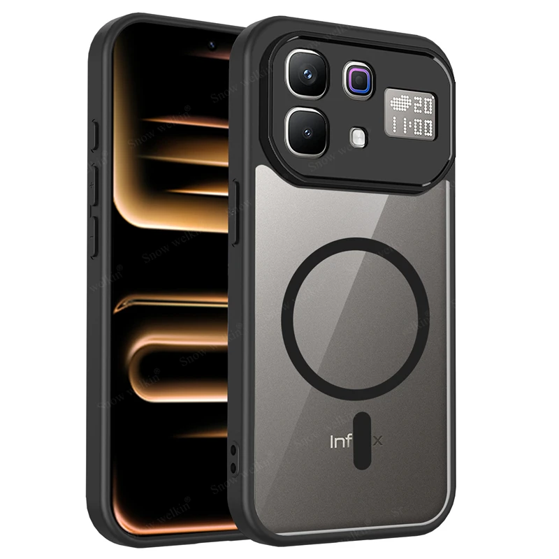 Sleek Magnetic Transparent Silicone Phone Case with PC Back & TPU Bumper - Shockproof & Stylish Cover