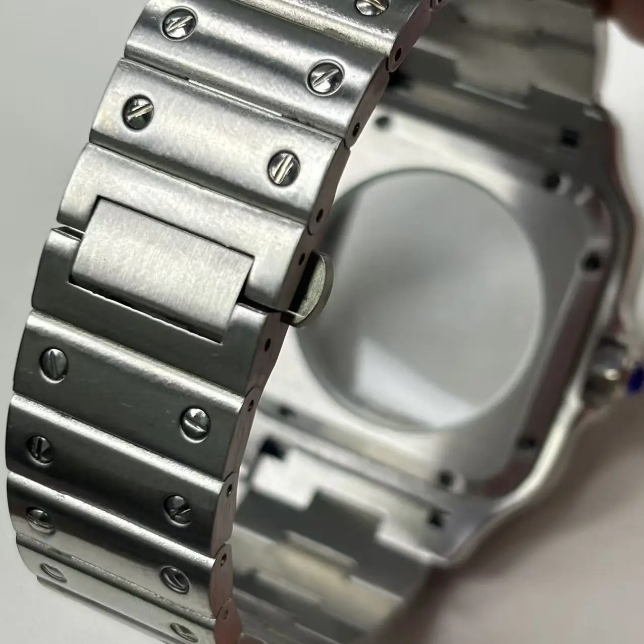 Stainless Steel Square Watch Case for Santos Modification - 38mm