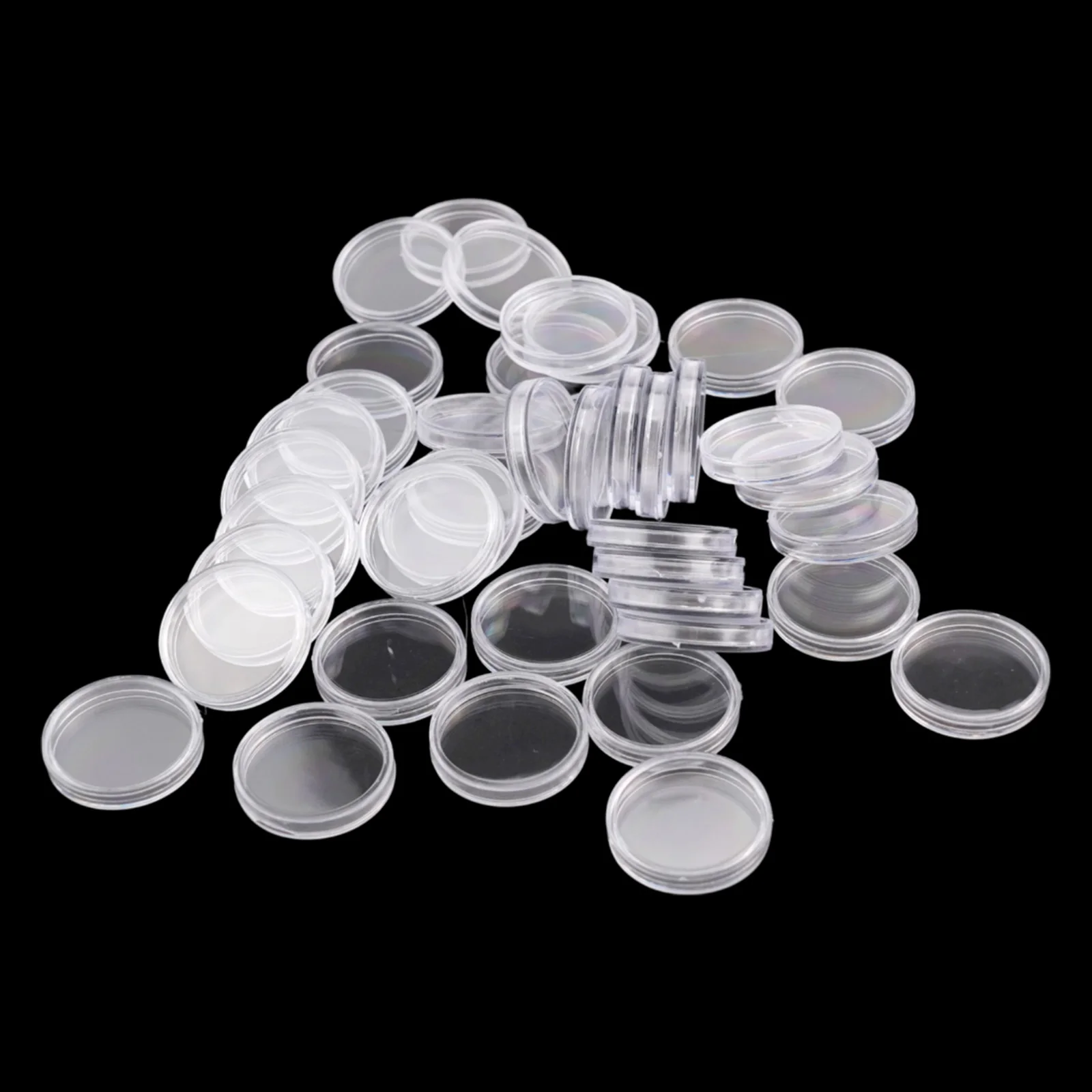 100Pcs 28mm Transparent Plastic Coin Holder Coin Collecting Box Case For Coins Storage Capsules Protection Boxes Container 2