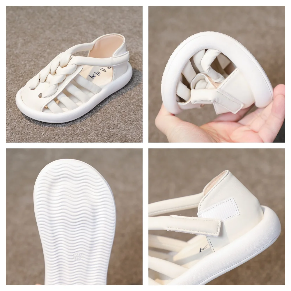 Leather Cage Sandals for Kids Summer Beach Play