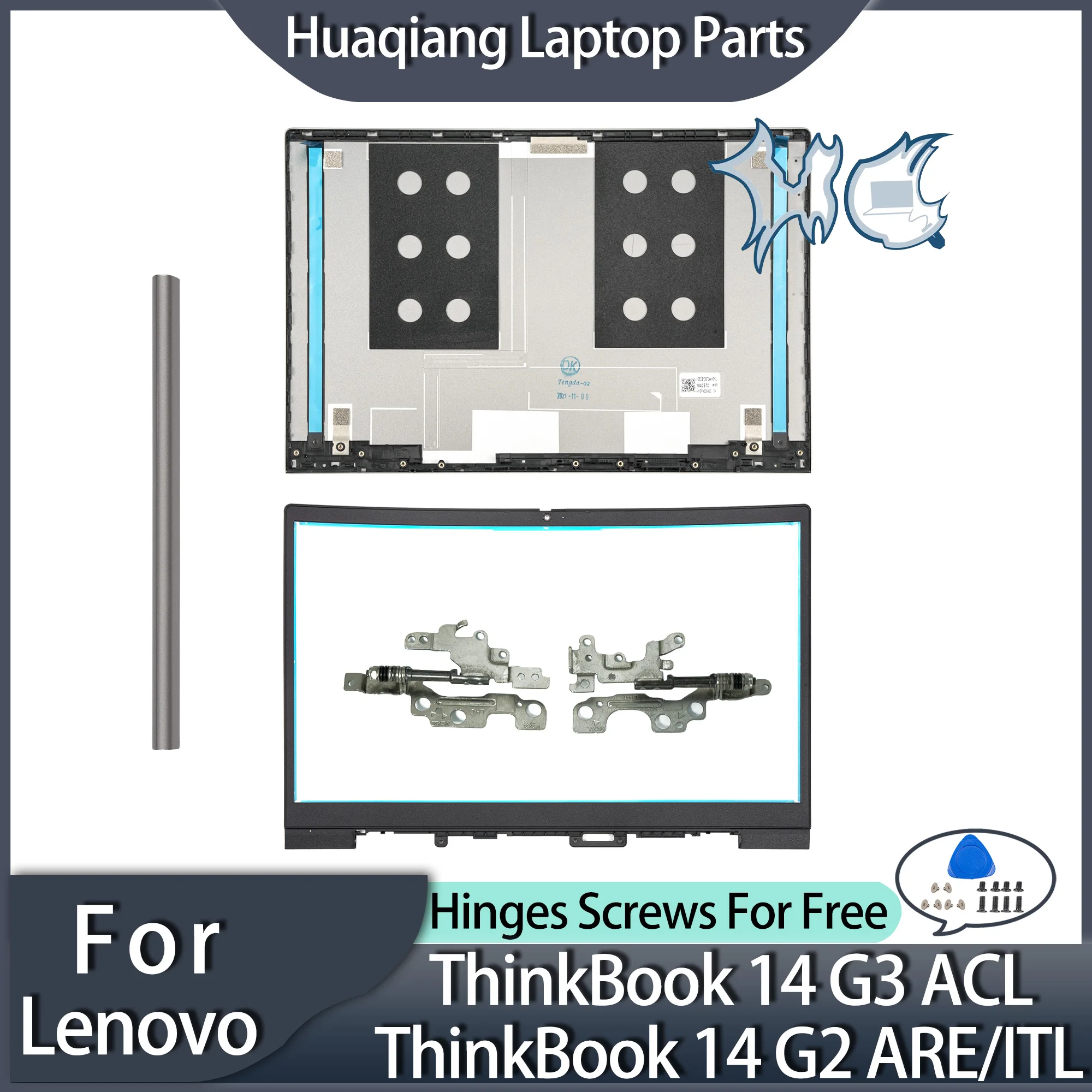 Nouveau couvercle arrière/encadrement/charnières/câble/repose-poignets LCD pour ordinateur portable ThinkBook 15 G2 ITL, ThinkBook 15 G2 ARE, 15 G3 ACL  7