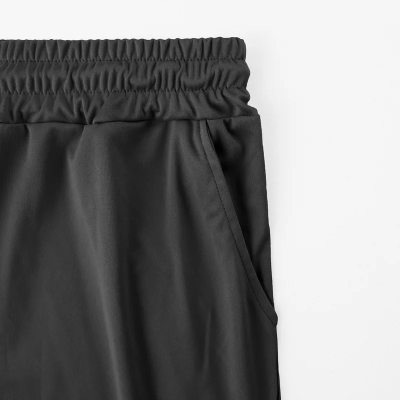 Herren Hip-Hop Baggy 2-Teilige Sets Sommer Einfarbig Reißverschluss Polo-Top Shorts Lässige Mode Streetwear Outfits – Detail 38