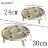 KEMORELA 1 Wooden Portable Dining Table 30Cm/24Cm Casual Snack Table Fruit Tray Outdoor Wine Rack Travel Picnic Folding Table 6