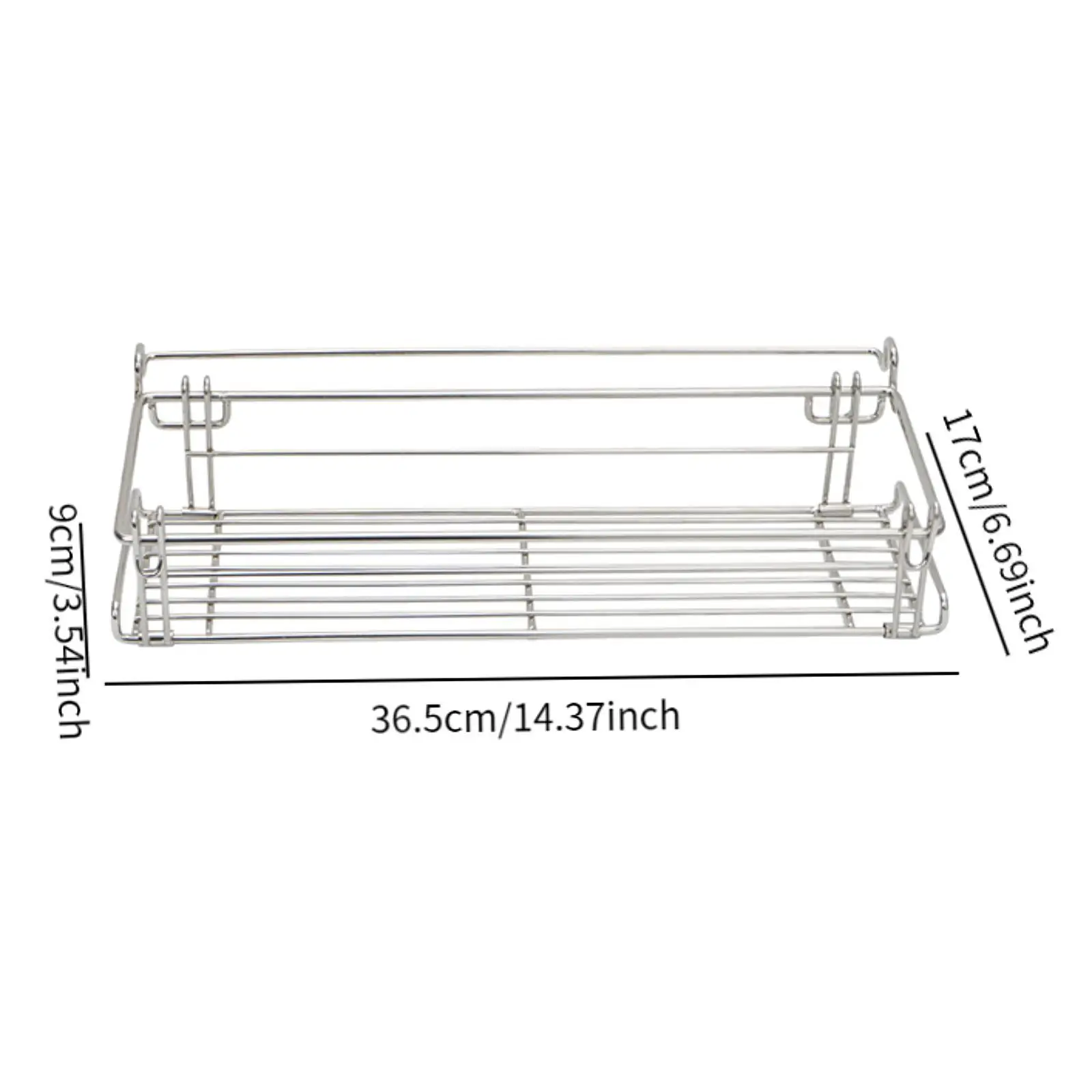 Table Side Basket Storage Rack Lightweight Stainless Steel Foldable Hanging Basket Shelf for Camping Beach Aluminum Desk Tent