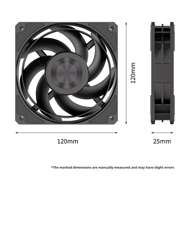 B-12 Ring Blade High-Wind Pressure Fan 120mm PWM Two Ball Bearing Quiet Fan for