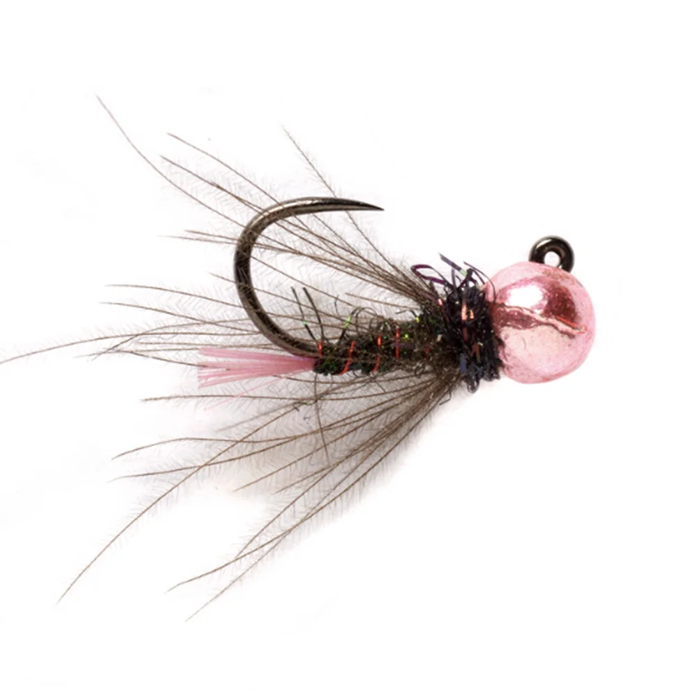 Elite TG Tungsten Bead,2.5~3.8mm Fly Fishing Jig Nymphs Flies,Metallic Light Pink Beads,Tying Material Trout Bass Crappie Lure