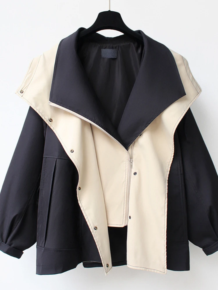 Trench Coat for Women 2023 Spring Autumn Product Hooded Mid Length Women's Short Windbreaker Coat Casual Loose Jacket Streetwear