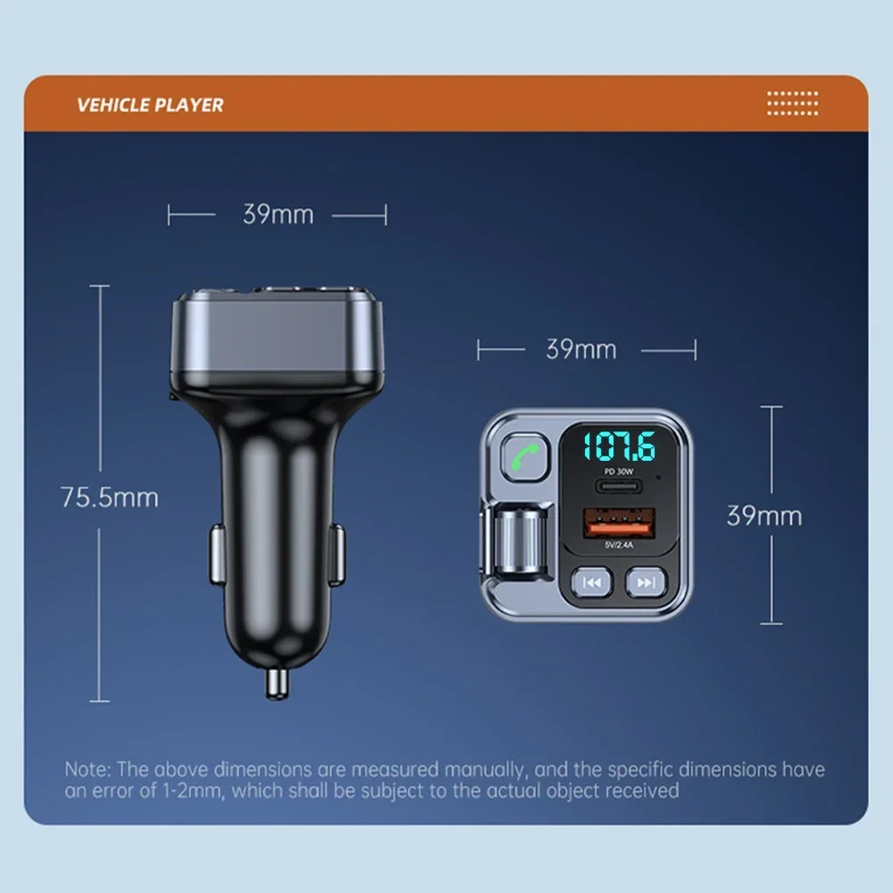 Bluetooth FM Transmitter and Car Audio Enhancer with Hands-Free Calling and USB Charger