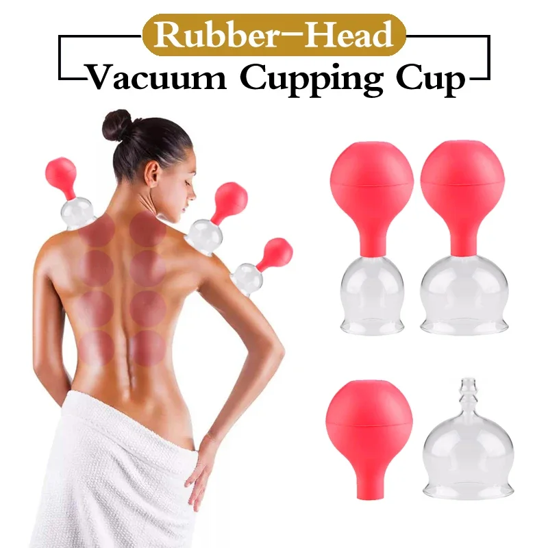 Zhongyan Taihe Brand Rubber Head Glass Vacuum Cupping Massage Health and Beauty Jar  cupping set 6