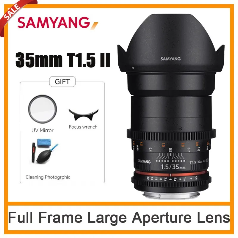 Samyang 35Mm T1.5 Ii Cine Lens Obiettivo Video Manuale Full Frame A Grande Apertura Per Canon Ef Nikon Sony A Mount Camera