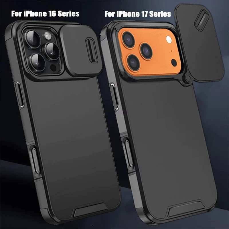 Luxury Slide Camera Protection Shockproof Armor Matte Phone Case Cover