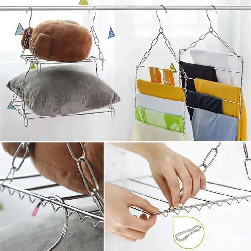 NICEFurniture 발코니 접이식 신발 건조 랙 옷 Airer 스테인레스 스틸 세탁 속옷