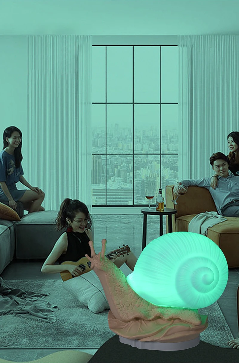 Snail Night Light Cute Lamps Bedside Desk Colors Night Light Gift for Christmas Girls Boys Kids Room Decoration