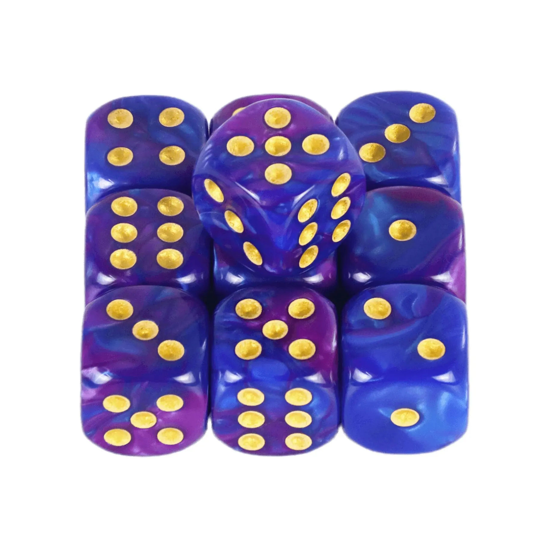 Round Dot D6 Dice Set for Table Board Gaming 12mm Mixed Color Pack of 10