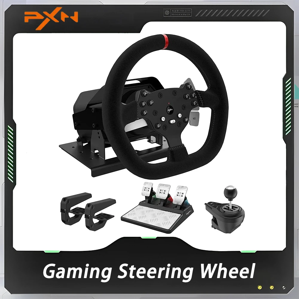Pxn V10 Gioco Volante Da Corsa Volante Da Gioco Simracing Rotazione 270/900 Con Morsetti Per Pc/Ps4/Xbox One/Xbox Series X/S Regalo