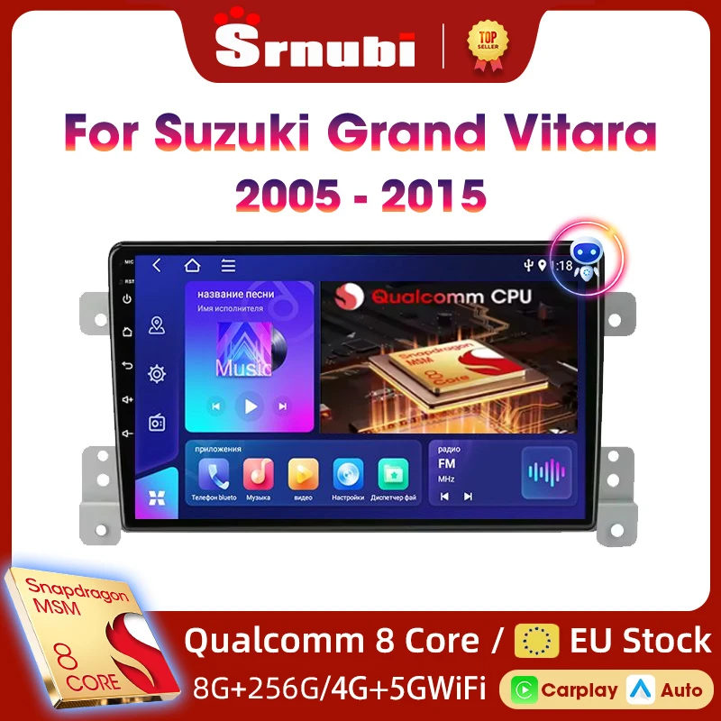 9 zoll Android Für Suzuki Grand Vitara 3 2005-2012 2013 2015 2 Din Auto Radio Stereo Multimedia video Player Navigaion Carplay