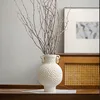 White, Double Eared, with Hanging Ring Decoration, Ceramic Vase, Desktop Flower Arrangement, Hydroponic Vase, Modern Decoration 2