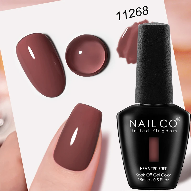NAILCO Premium Soft Color Gel Polish - Vibrant Semi-Permanent Varnish, HEMA & TPO Free