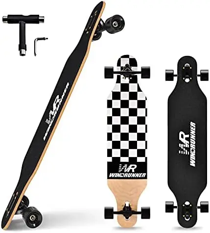 

Windrunner 41inch Freeride Longboard Skateboard,8-Ply Natural Maple Drop Through Freestyle Complete Skateboard Cruiser Pintail f