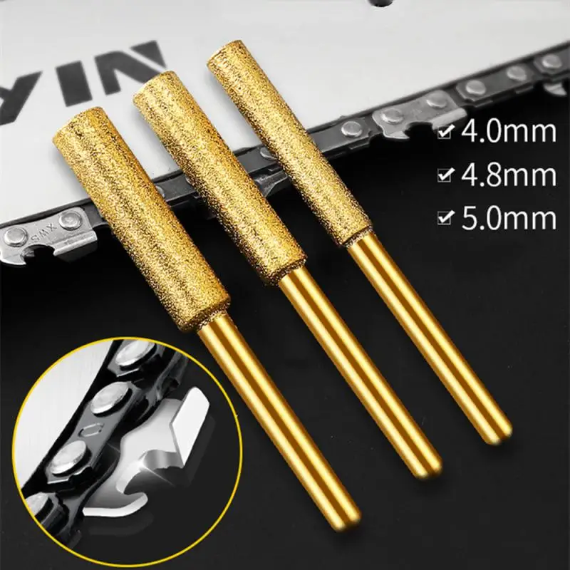

5PCS Chainsaw Sharpening Diamond Coated Cylindrical Burr Grinder Chain Saw Drill Bits Electric Grinder Polishes Abrasive Tool